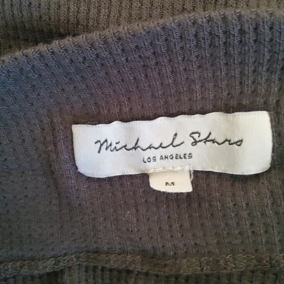Michael Stars Ribbed Draped Boatneck Long Sleeve Top Size M Grey New - Picture 4 of 6